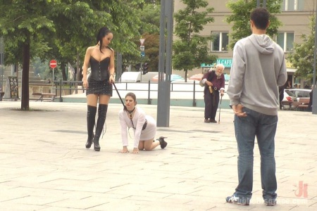 Disgusting Guzzling Slut Paraded Through Budapest